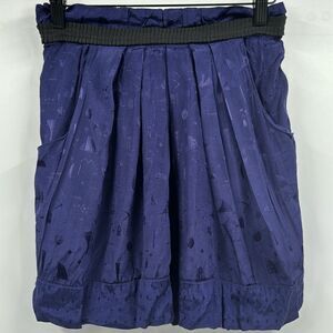UO Staring at Stars Mini Skirt Blue Geometric Shapes Small